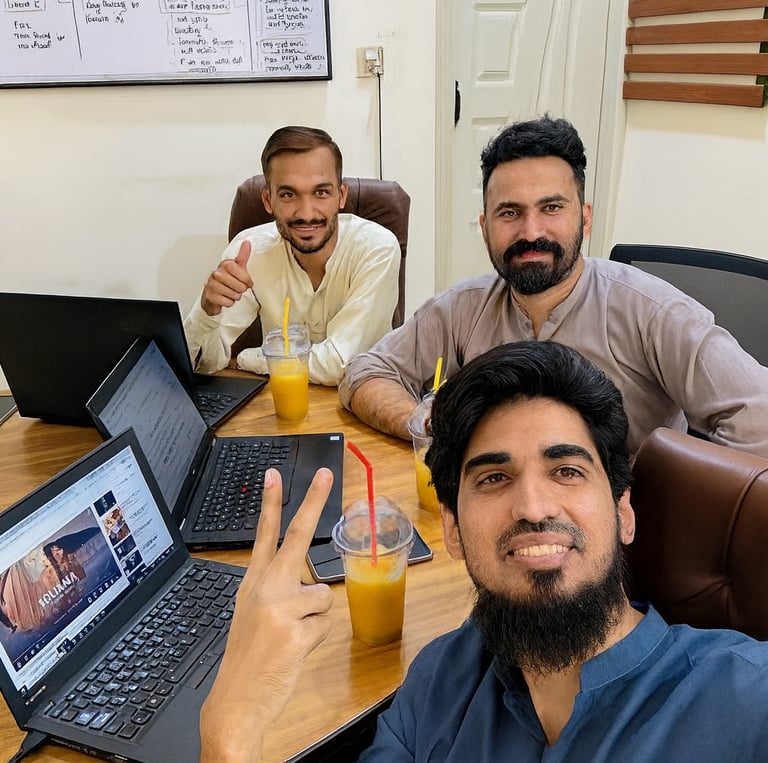 Our team in the office helping attorneys