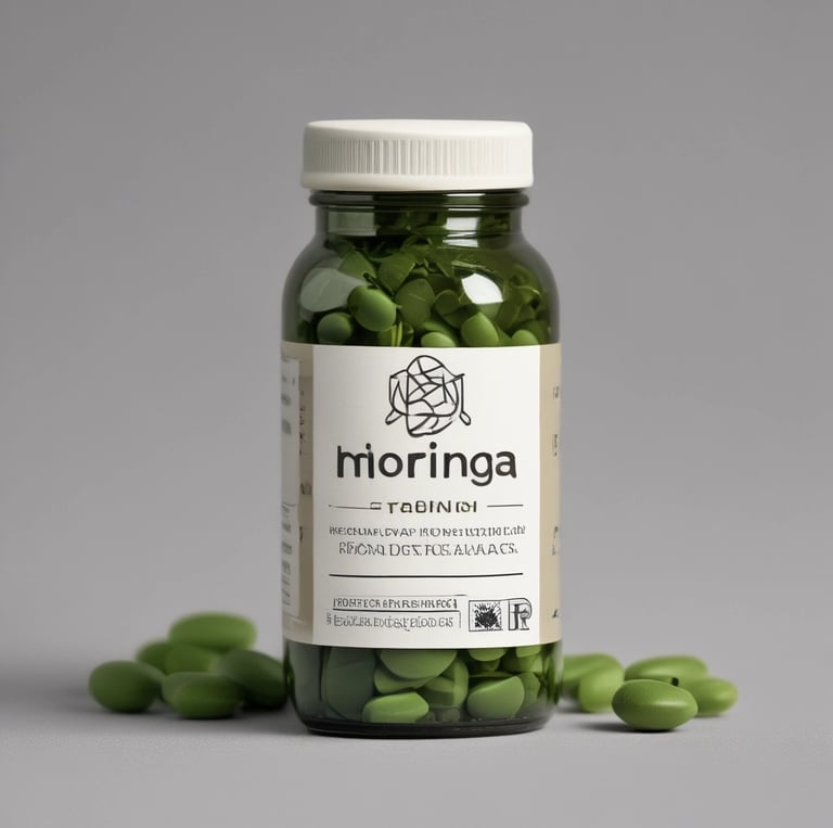 white plastic bottle with brown tablets