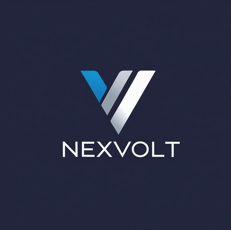 a nexvolt logo with the letter v