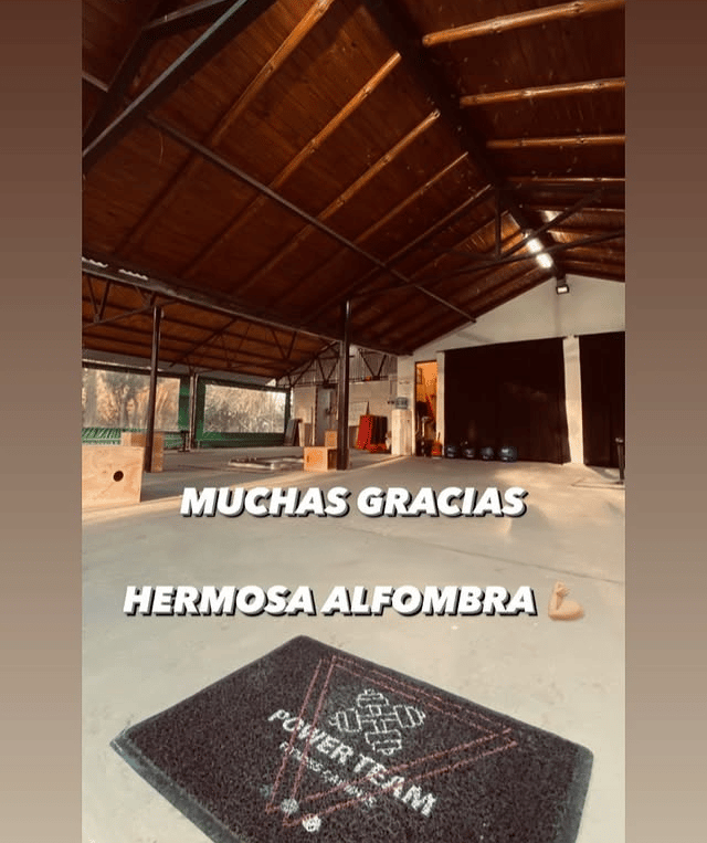 Felpudo con logo personalizado de gimnasio power team