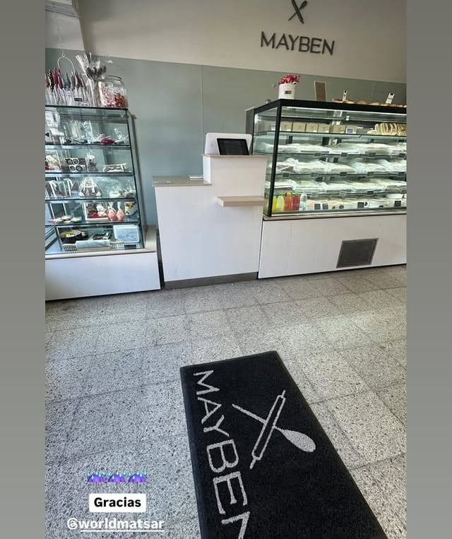 Felpudo con logo personalizado gastronomia mayben