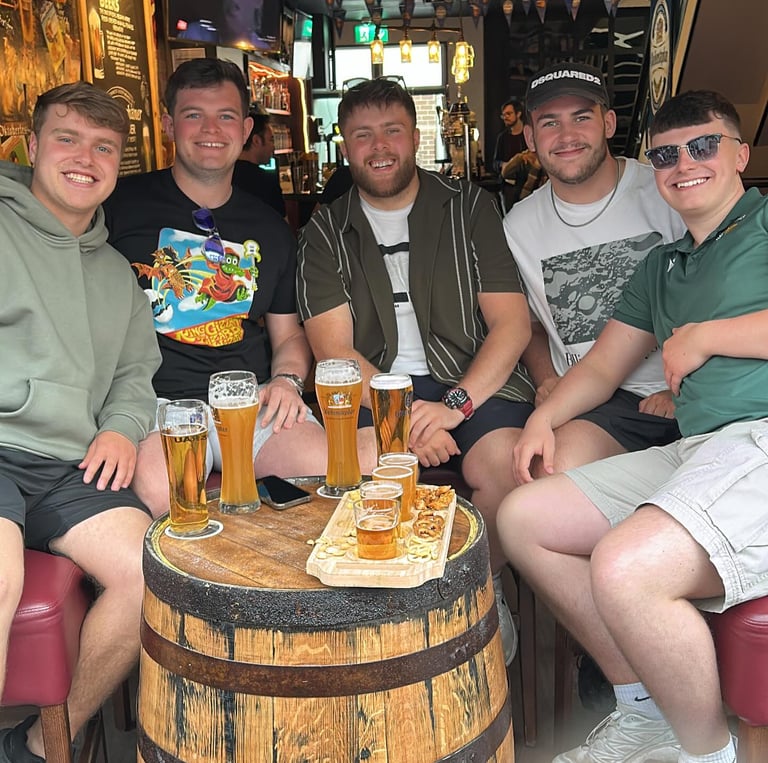 Having a good time at the Burscough Street Bier Haus