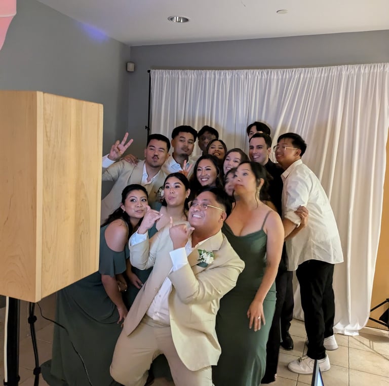 a group of people posing for a photo