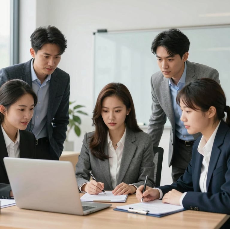 A vibrant illustration showing diverse professionals collaborating remotely through digital platforms, symbolizing flexible fractional work.