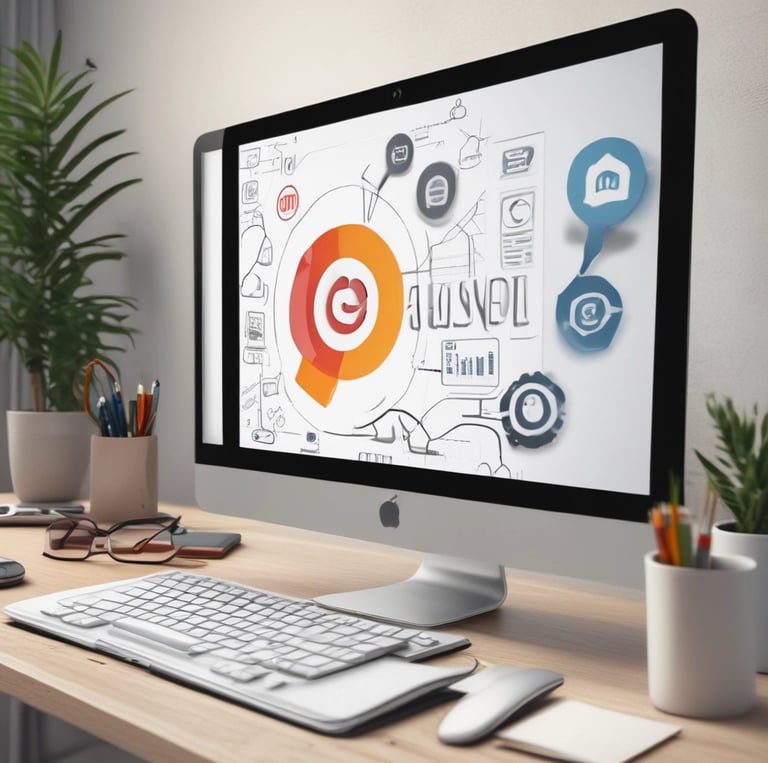 Modern office team collaborating on digital marketing strategies