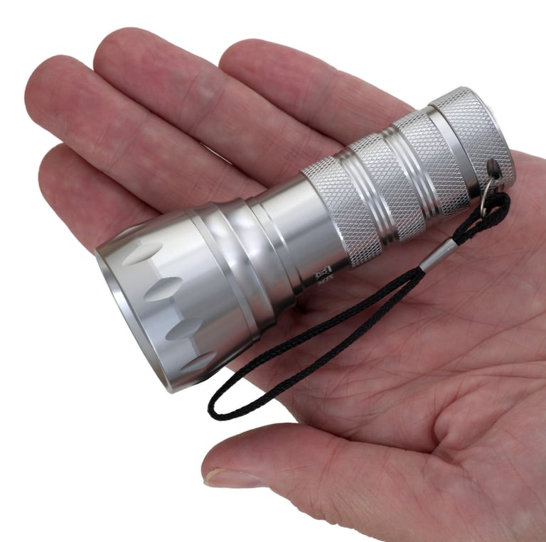 product photo studio shot of a hand holding a product showing size