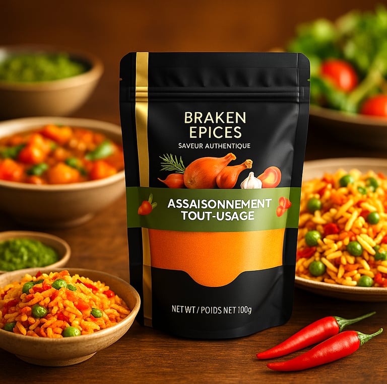 Braken Épices – Assaisonnement tout-usage camerounais, épices africaines polyvalentes
