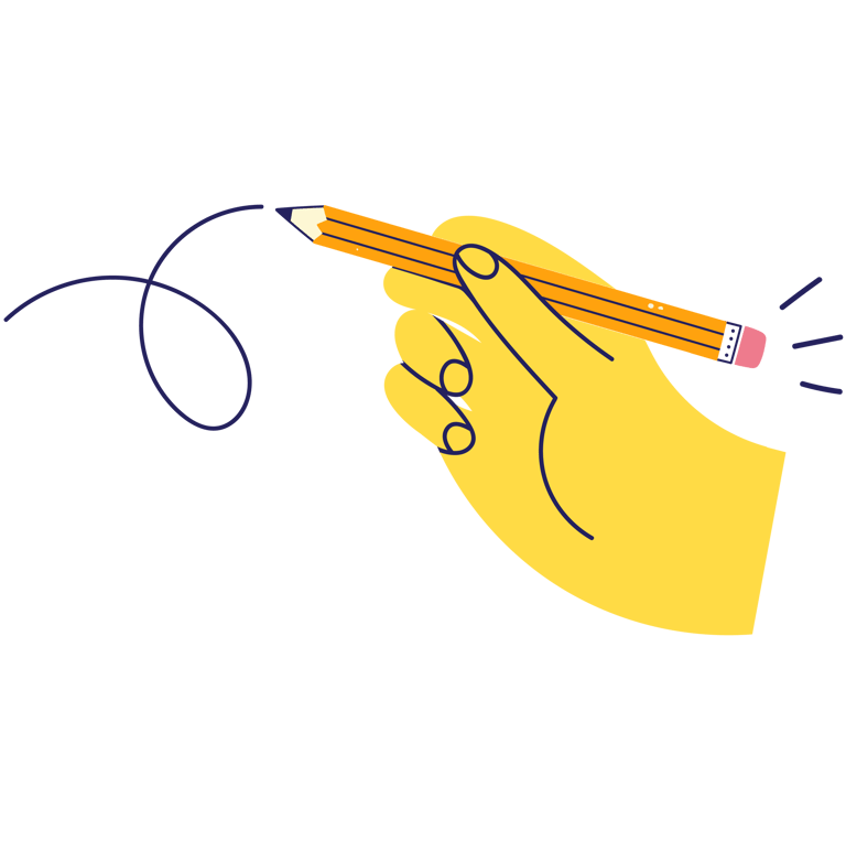a person holding a pencil and writing on a piece of paper