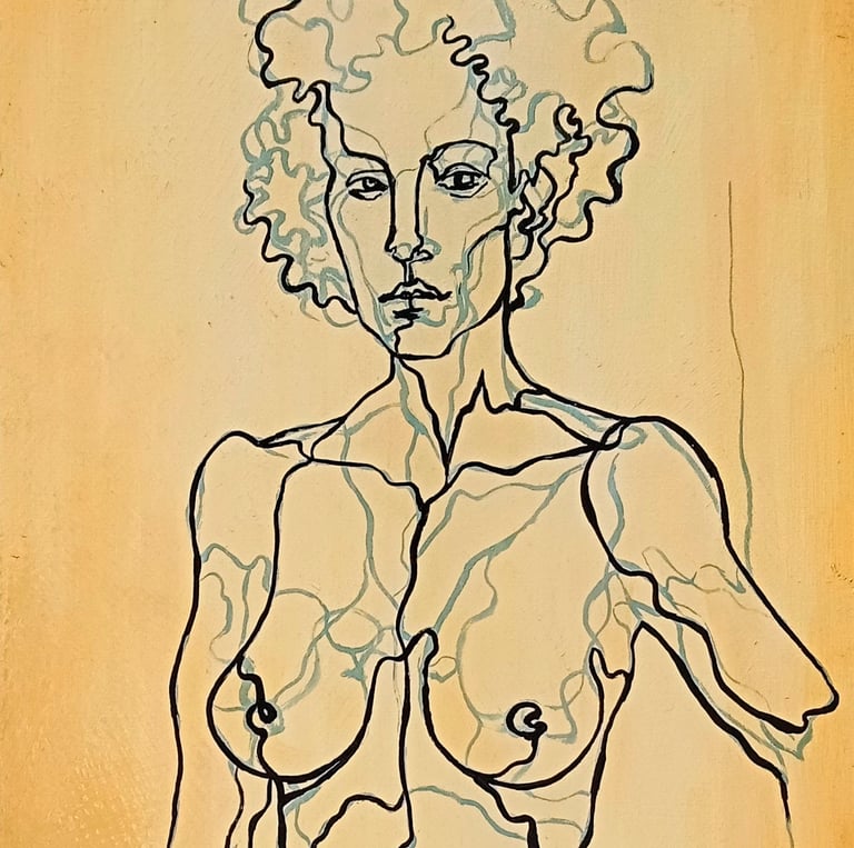 Mujer, óleo en tabla preparada 33 x 41 cm. Colección privada.