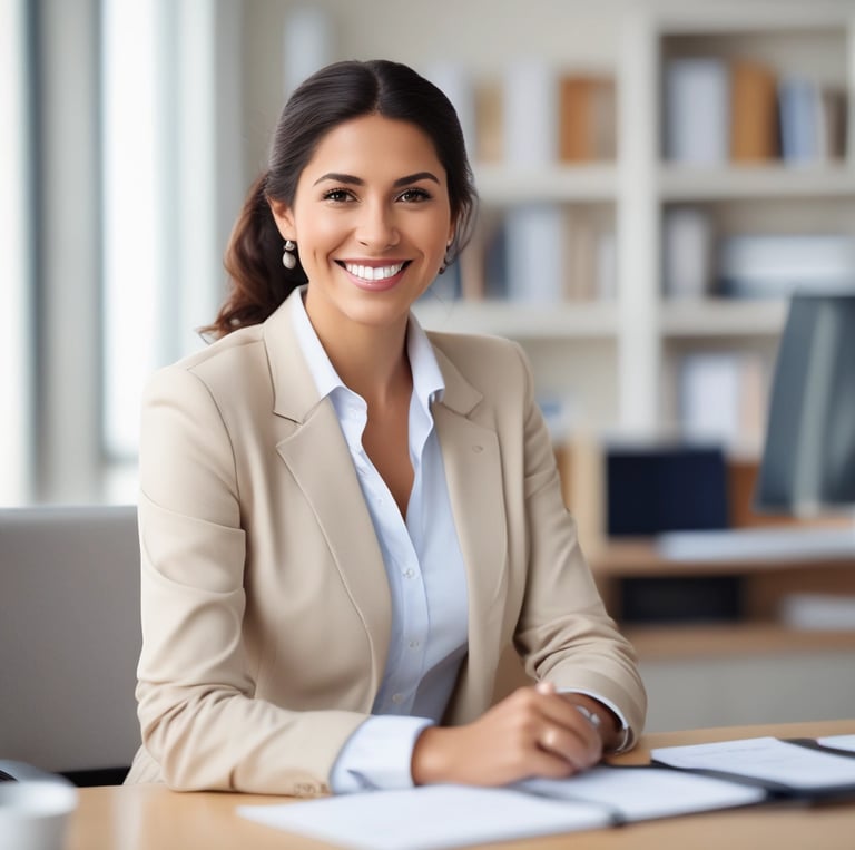 An abstract, pastel-colored, 3D-rendered representation of data analysis and search engine optimization (SEO). The image features a computer interface with various analytics symbols, including a magnifying glass, bar charts, pie charts, and a search bar with the text 'SEO'. Surrounding the interface are different objects such as a potted plant, a cup with a saucer, and a megaphone, all placed on a light green background.