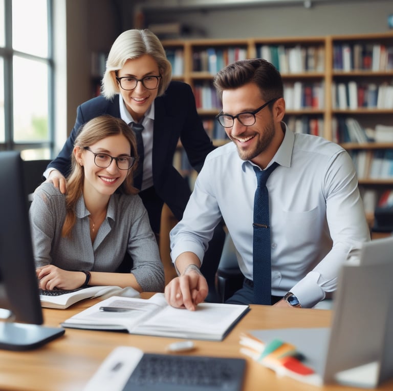 An inspiring visual of teamwork and strategic planning in action.