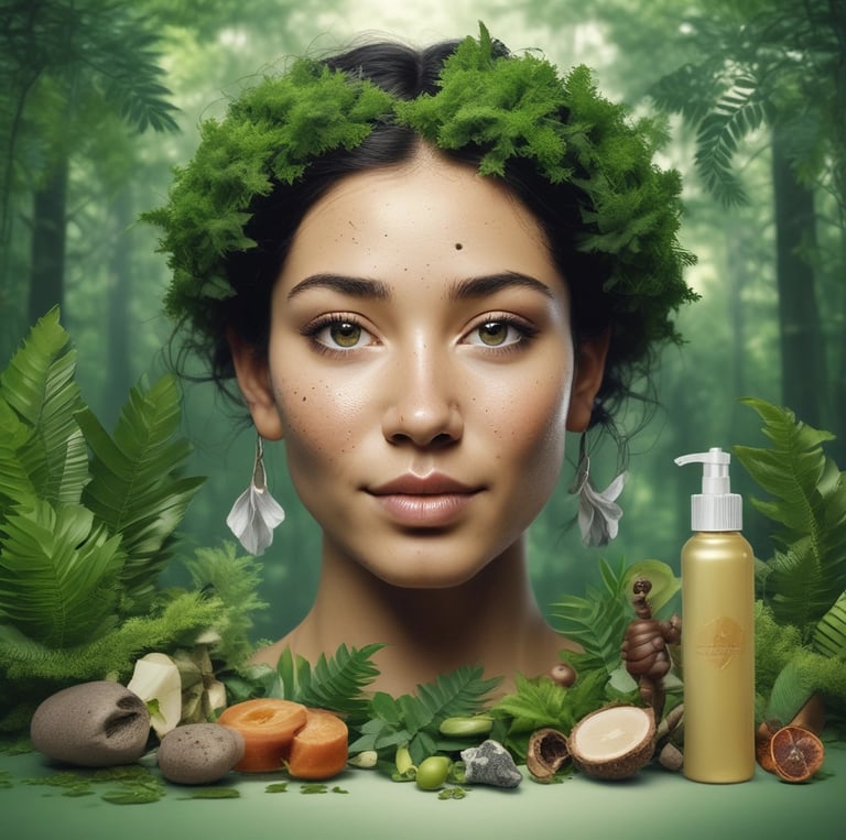 A serene image of natural beauty products arranged elegantly.