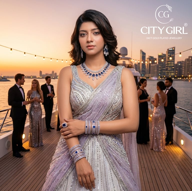 City Girl 18Carat Gold Plated - Anti-Tarnish Bridal Bangles Sets for Women with CZ - CityBangles.com