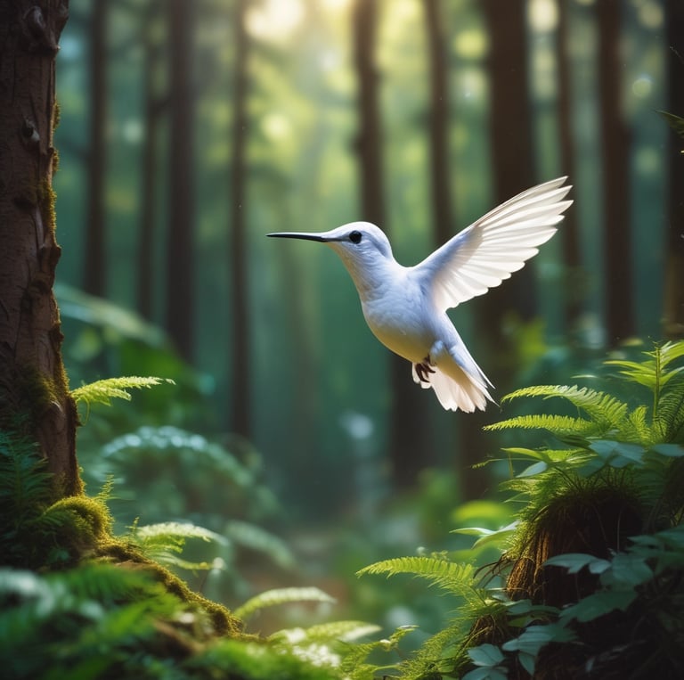 A serene natural scene blending water, forest, and cosmic elements symbolizing holistic healing.