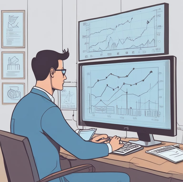 A local shop owner consulting with a friendly web agency professional in a cozy office.