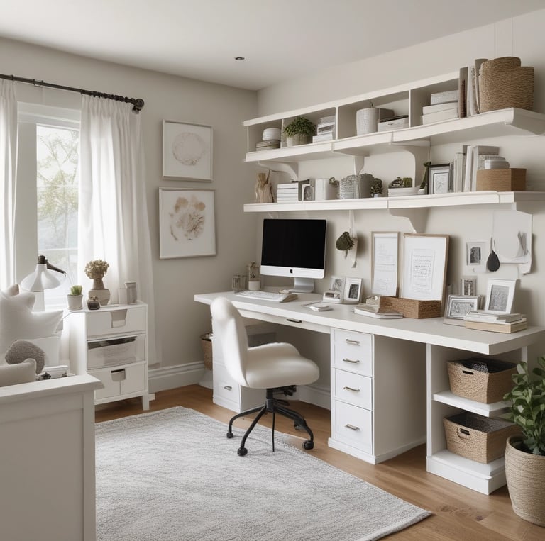 A serene, organized family command center with neutral tones and natural light.