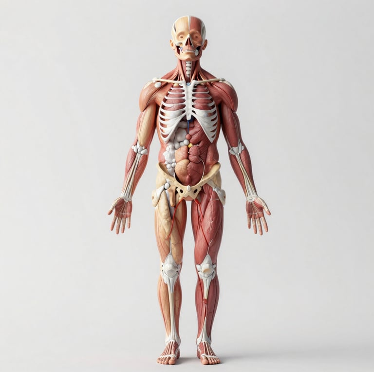 A warm, inviting workspace with medical books, a laptop displaying a medical blog, and a cup of coffee.