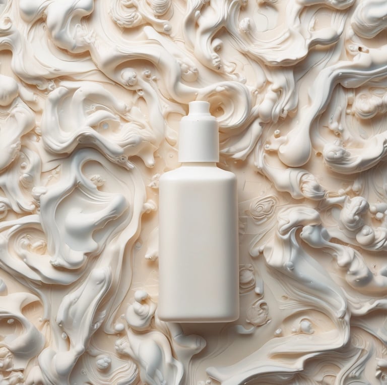 Close-up of a woman gently applying cream to her face, highlighting smooth, radiant skin.
