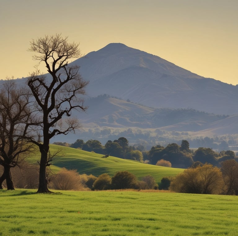 A crisp view of Mount Diablo rising behind the Diablo Autohaus shop on a clear day.