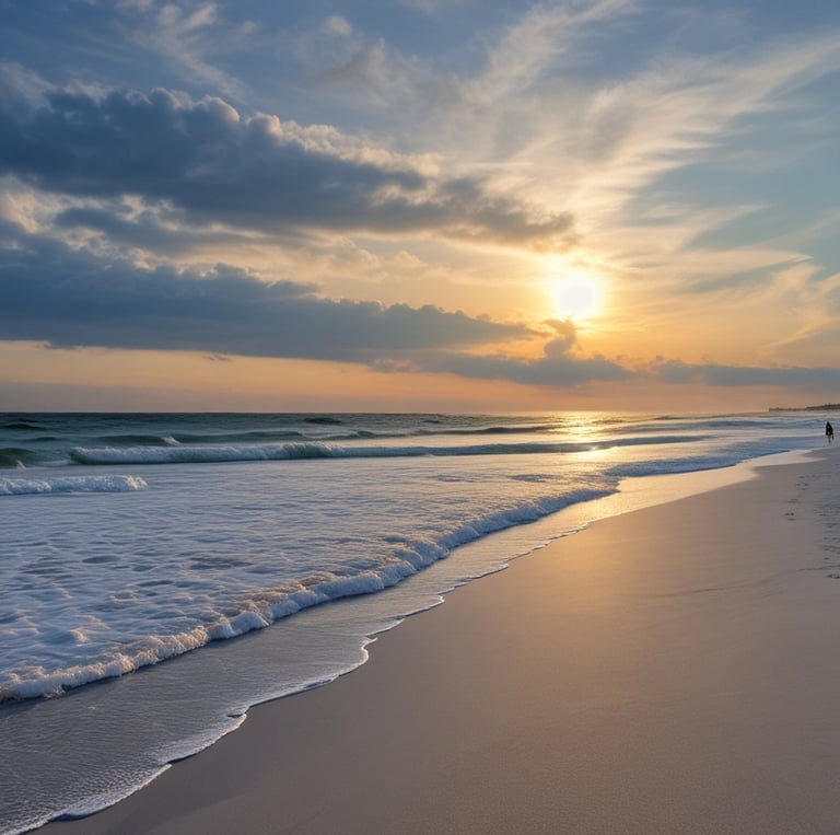 a view of a body of water with buildings in the background
