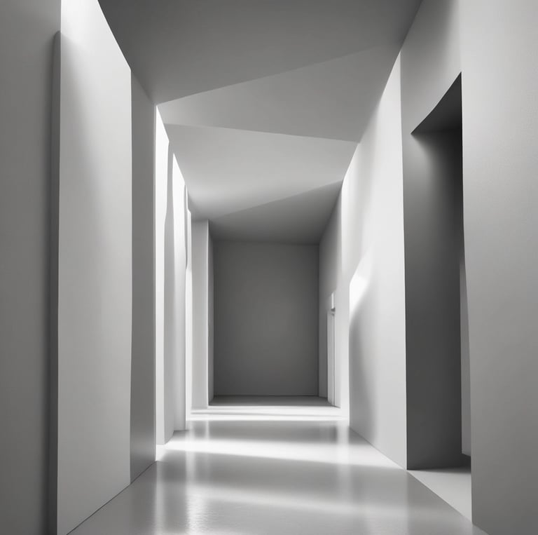 A serene architectural detail of smooth stone surfaces bathed in soft, warm light, embodying quiet strength and timeless elegance.