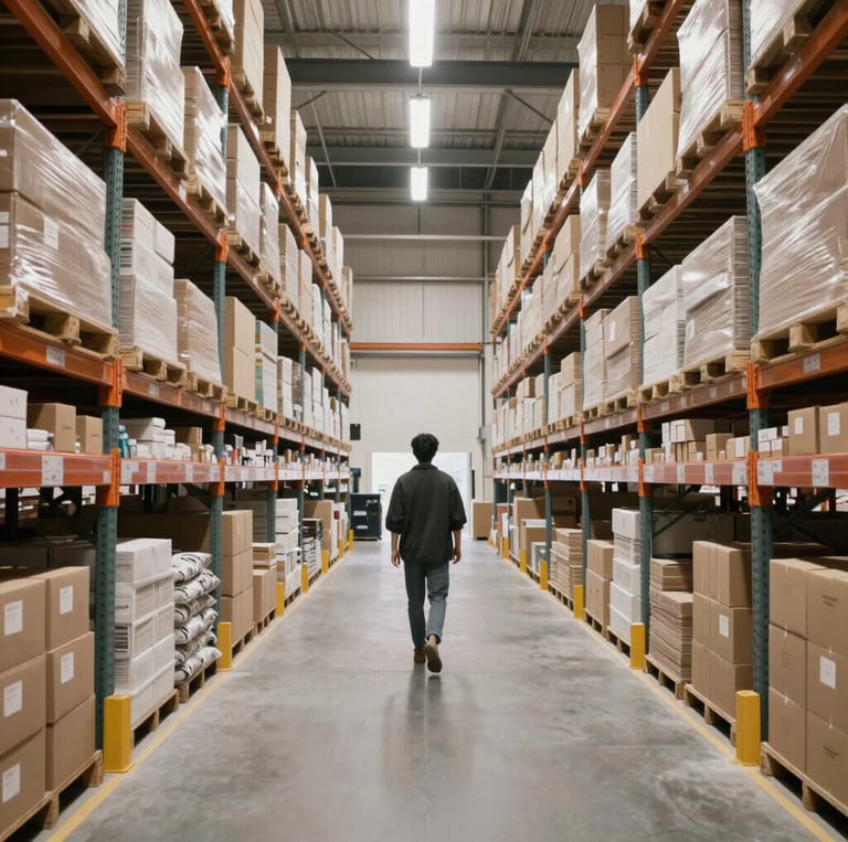 A professional team collaborating over Amazon FBA wholesale products in a modern office.