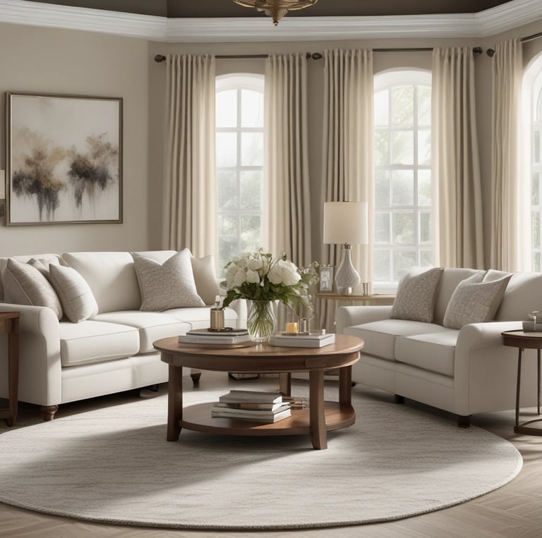 A serene residential neighborhood with modern homes surrounded by greenery under a clear sky.