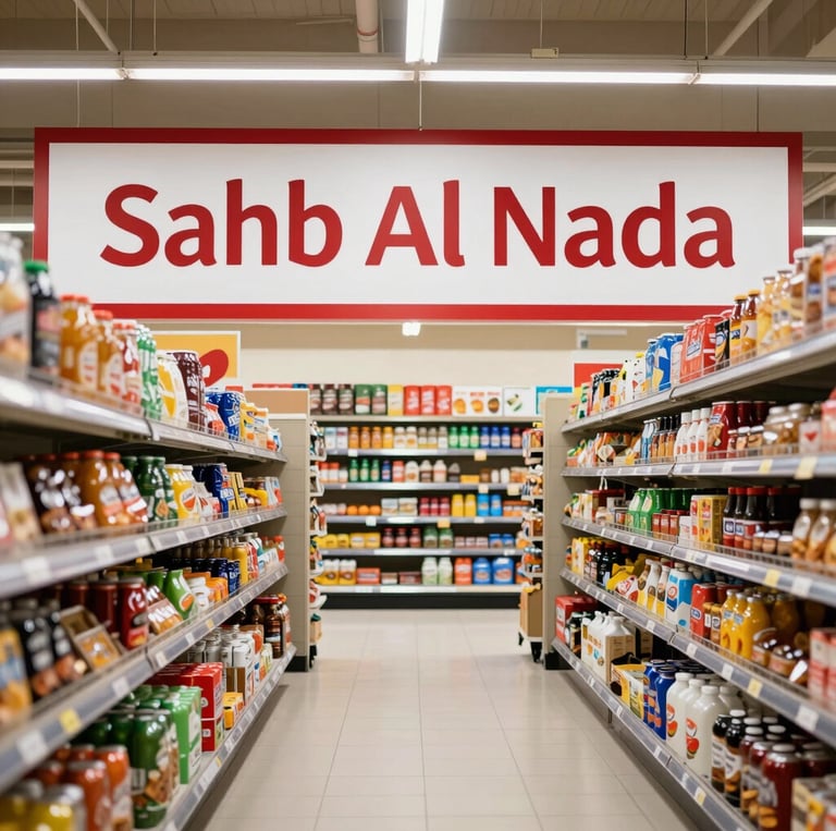 Warm, inviting photo of a family shopping happily in a bright, modern retail space blending supermarket and toy store elements.