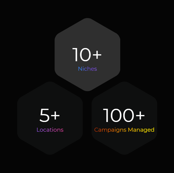 hexagons showing our statistics