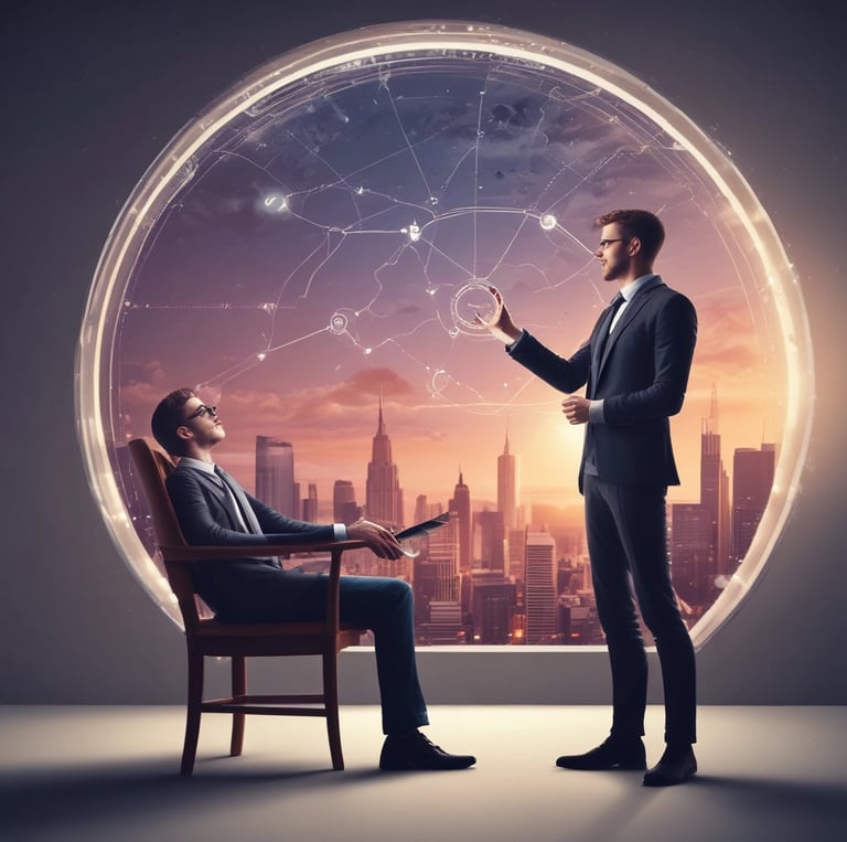 A professional customs agent reviewing shipping documents in a busy warehouse.