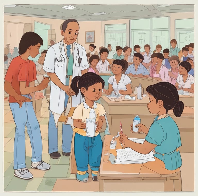 A diverse team collaborating around a table with charts and laptops, symbolizing efficiency in social services.