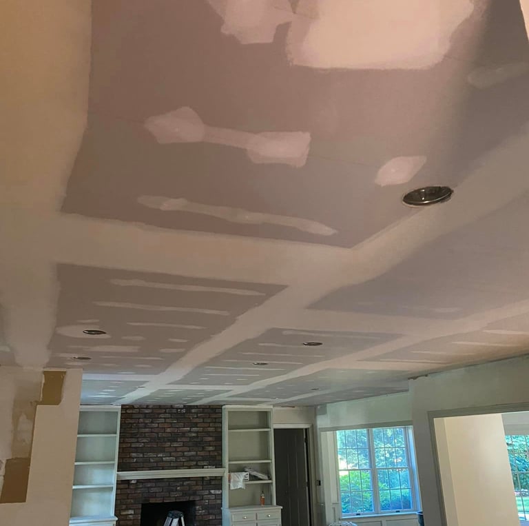  drywall over popcorn ceiling not yet painted