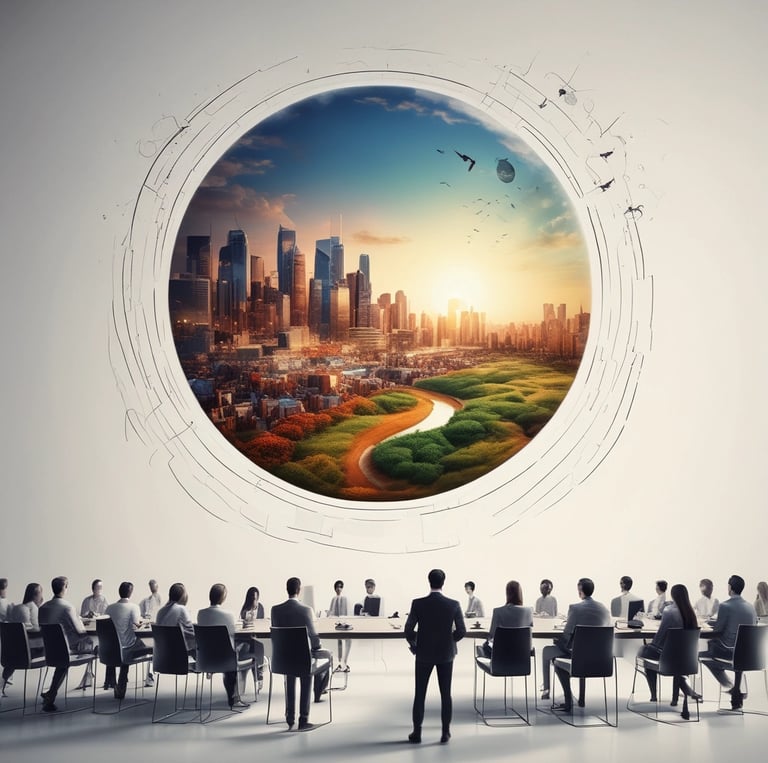 A serene sunrise over a horizon symbolizing new beginnings and visionary goals.