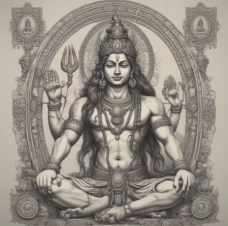 A captivating image depicting a serene setting with mystical elements and cosmic gradients.