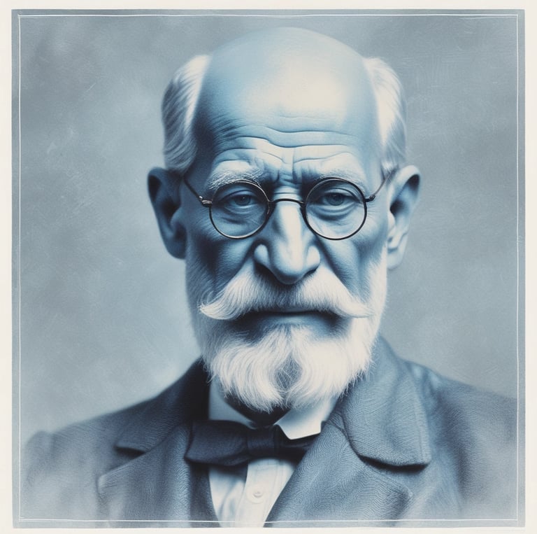 A poster features a close-up of a woman's face with a message about psychology. The top of the poster has the phrase 'GET PSYCHED!' in large orange text. Below, there is a series of questions in varying sizes and colors, exploring different psychological topics. The bottom part of the poster contains a web address.