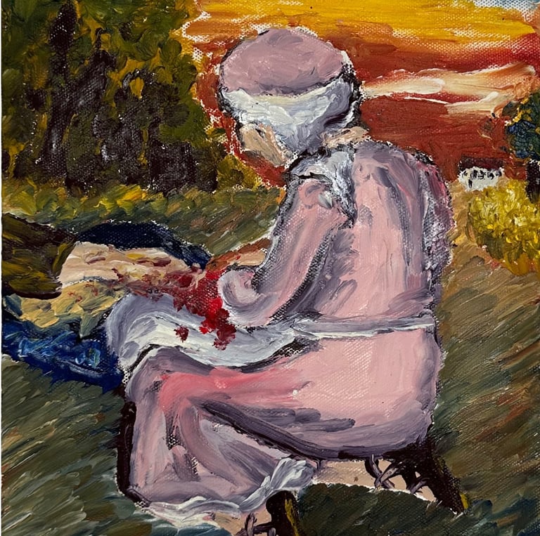 opera d'arte moderna Judy Mazzotti "la salvatrice" n97