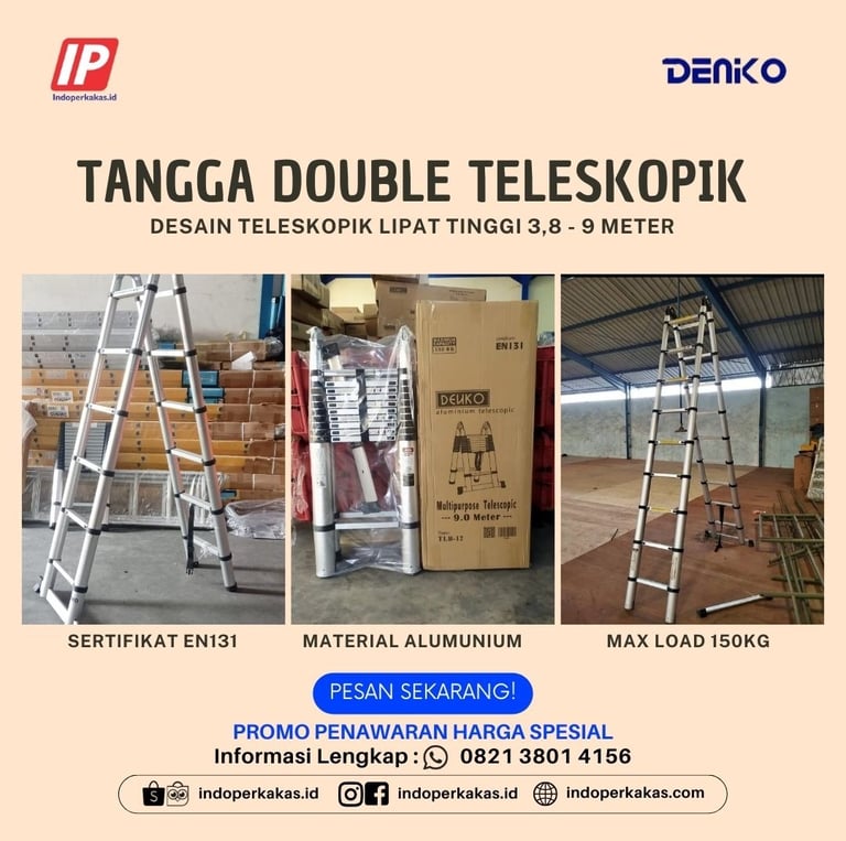 Tangga Denko Double Teleskopik