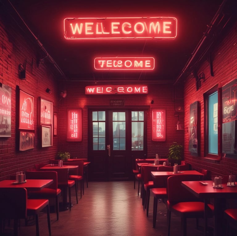 A vibrant neon sign representing intelligence and innovation.