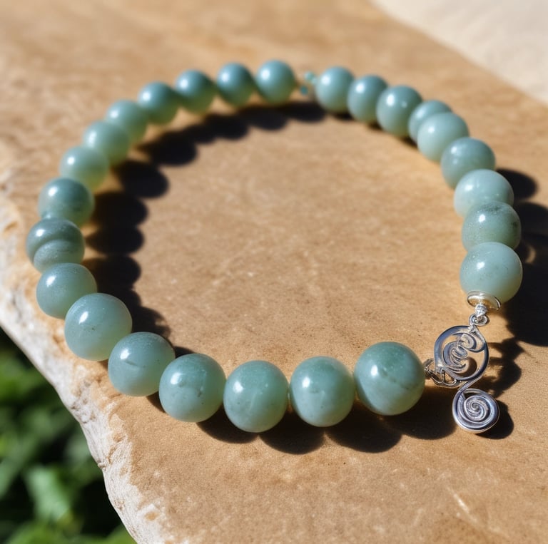 Close-up of a labradorite stone showing its shimmering blue and green flashes.