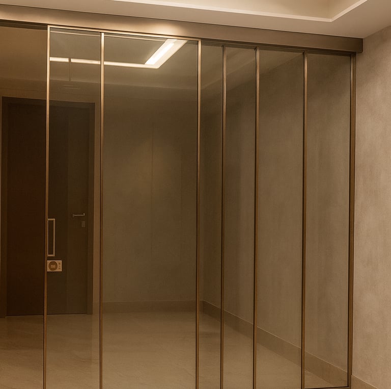 Telescopic sliding doors