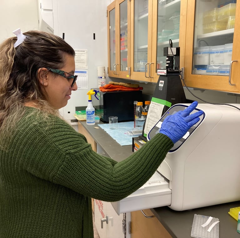 Graduate student running a PCR reaction