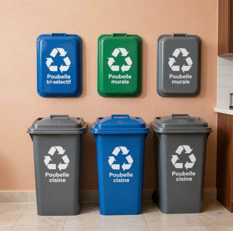 A bright, organized warehouse with neatly stacked eco-friendly products and a friendly team member assisting a client.