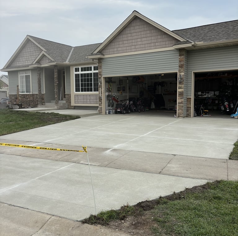 new driveway installation at residential home