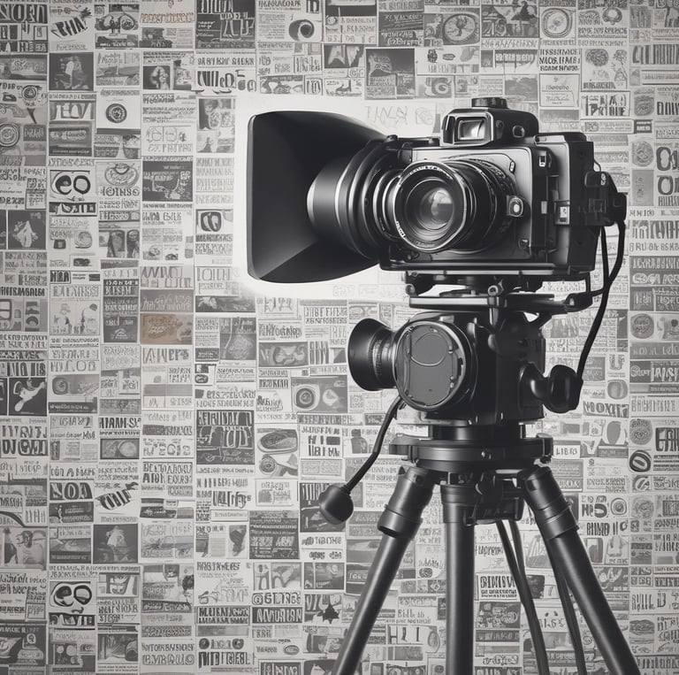 A collaborative team reviewing project plans and sound recording equipment in a cozy studio space.