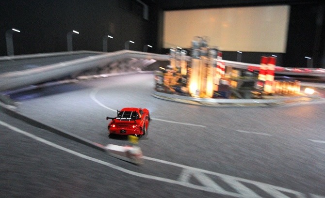 RC car drifting in a track