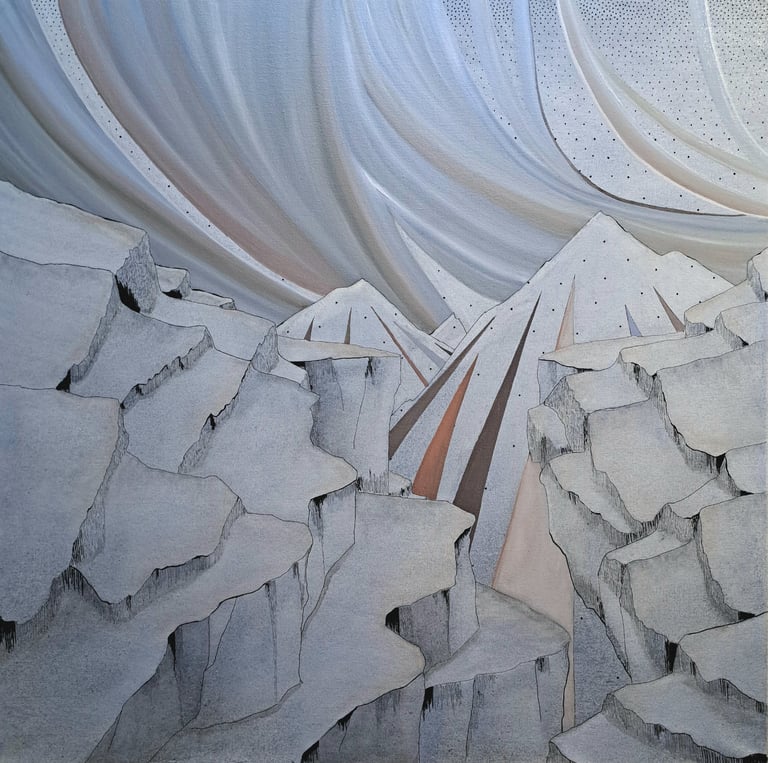 Décor onirique, peinture à l'huile