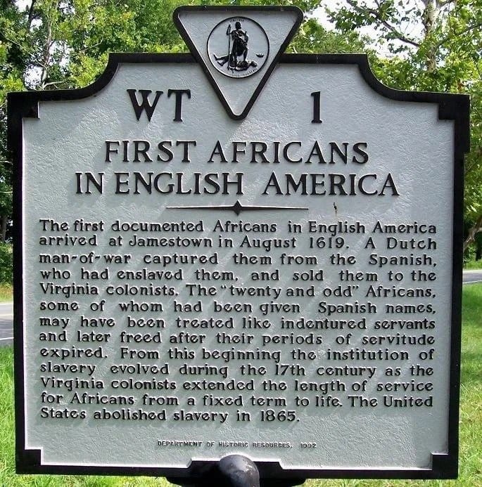 1619 introduction of blacks to America
