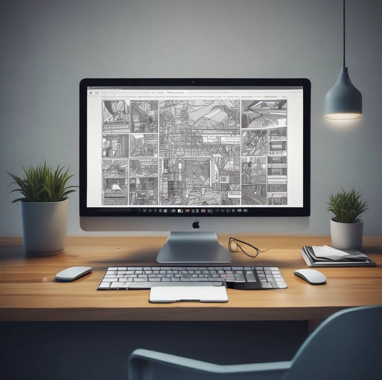 A window display featuring the words 'Free Delivery' painted in bold, red and yellow script. The background is brown with some decorative black designs on the sides. There is a red frame around the window and cardboard packaging material at the bottom.