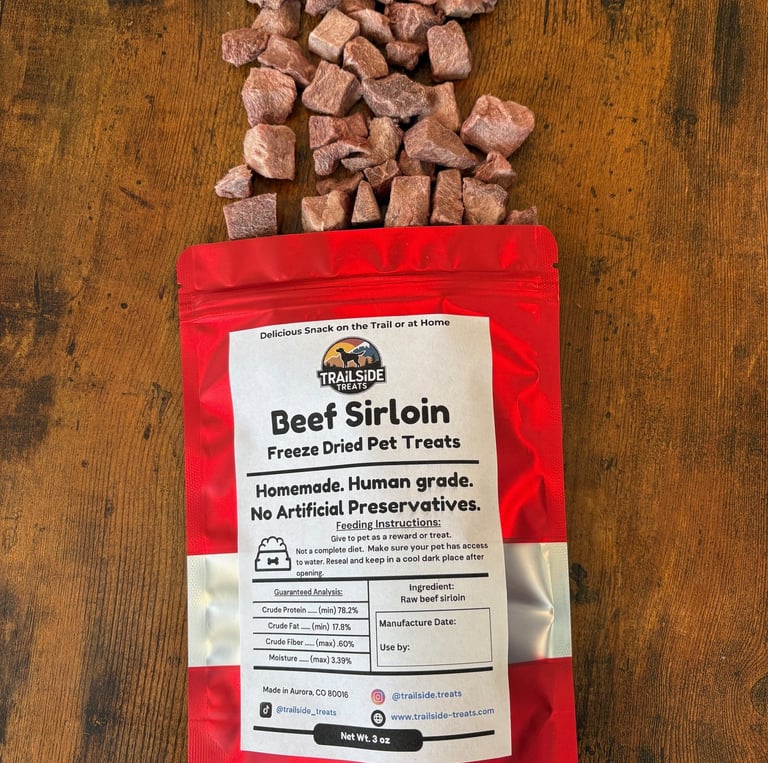 Healthy Raw Freeze Dried Beef Sirloin - Protein Rich