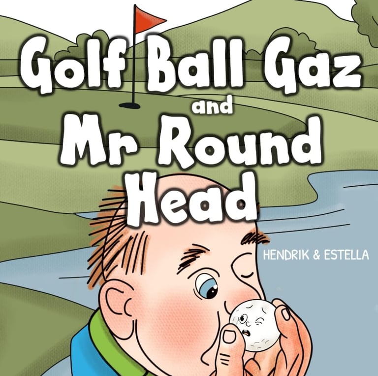 Golf ball Gaz and Mr round head looking at each other